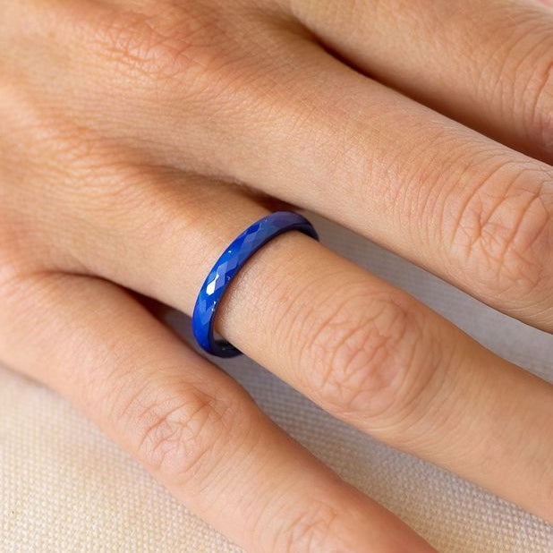 Keramieken Ring • Facet Geslepen • 3 mm • Kobalt Blauw
