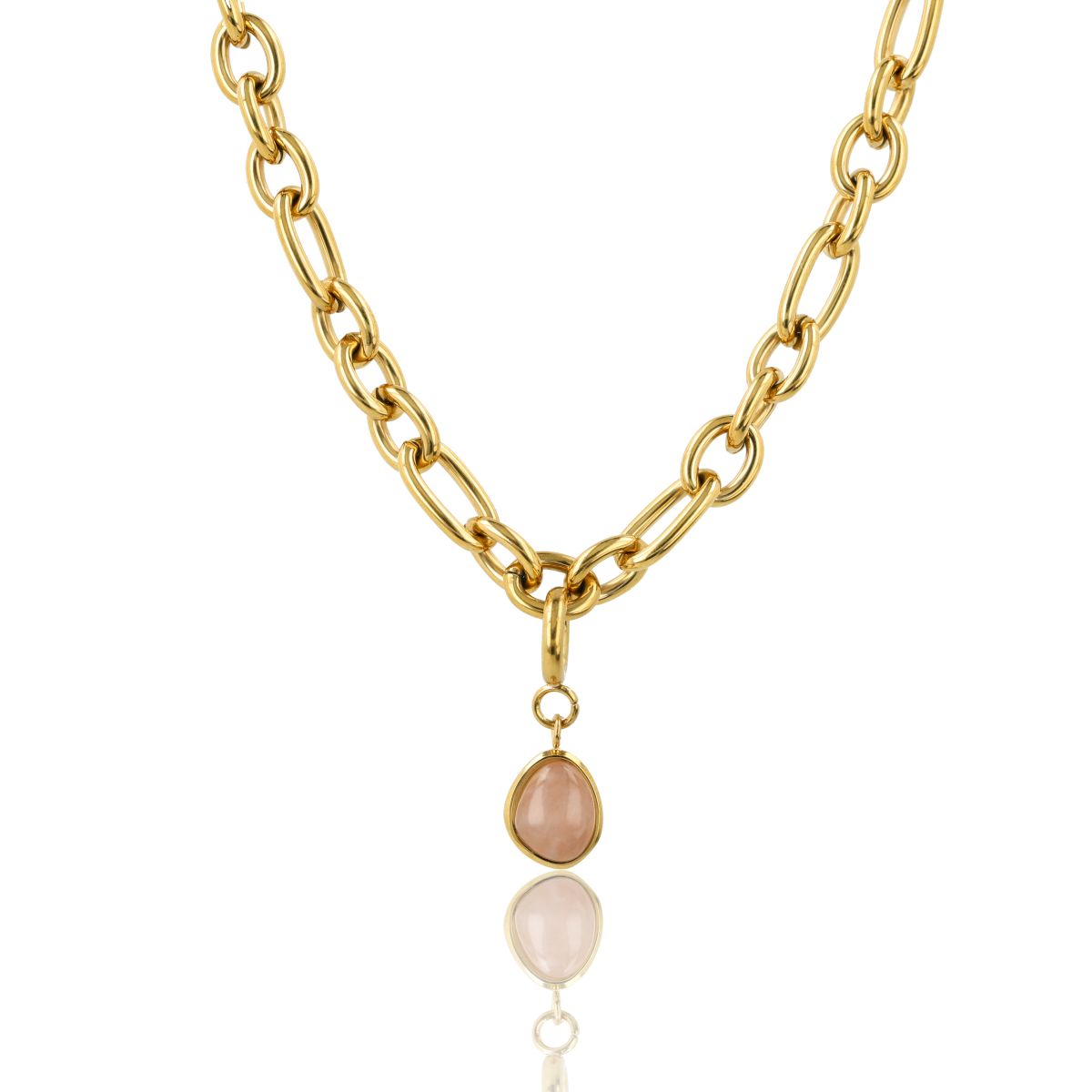 Necklace with Rose Quartz - Birthstone October