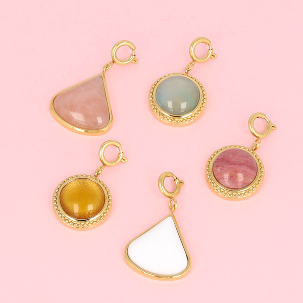 Large Charm - Rose Quartz - October Birthstone