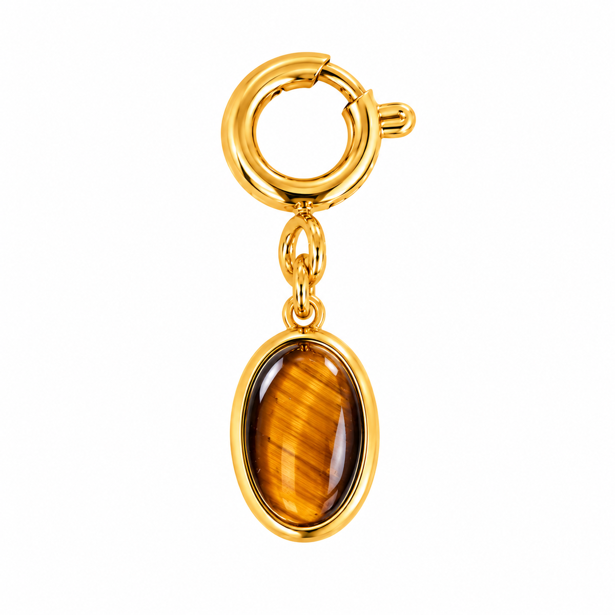 Ovale Bedel met Edelsteen • 15 mm • Tiger Eye