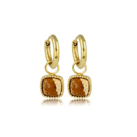 Klassieke Gouden Oorring met Picture Jasper Hanger