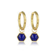 Gouden Zeshoek Oorbellen met Lapis Lazuli Pracht