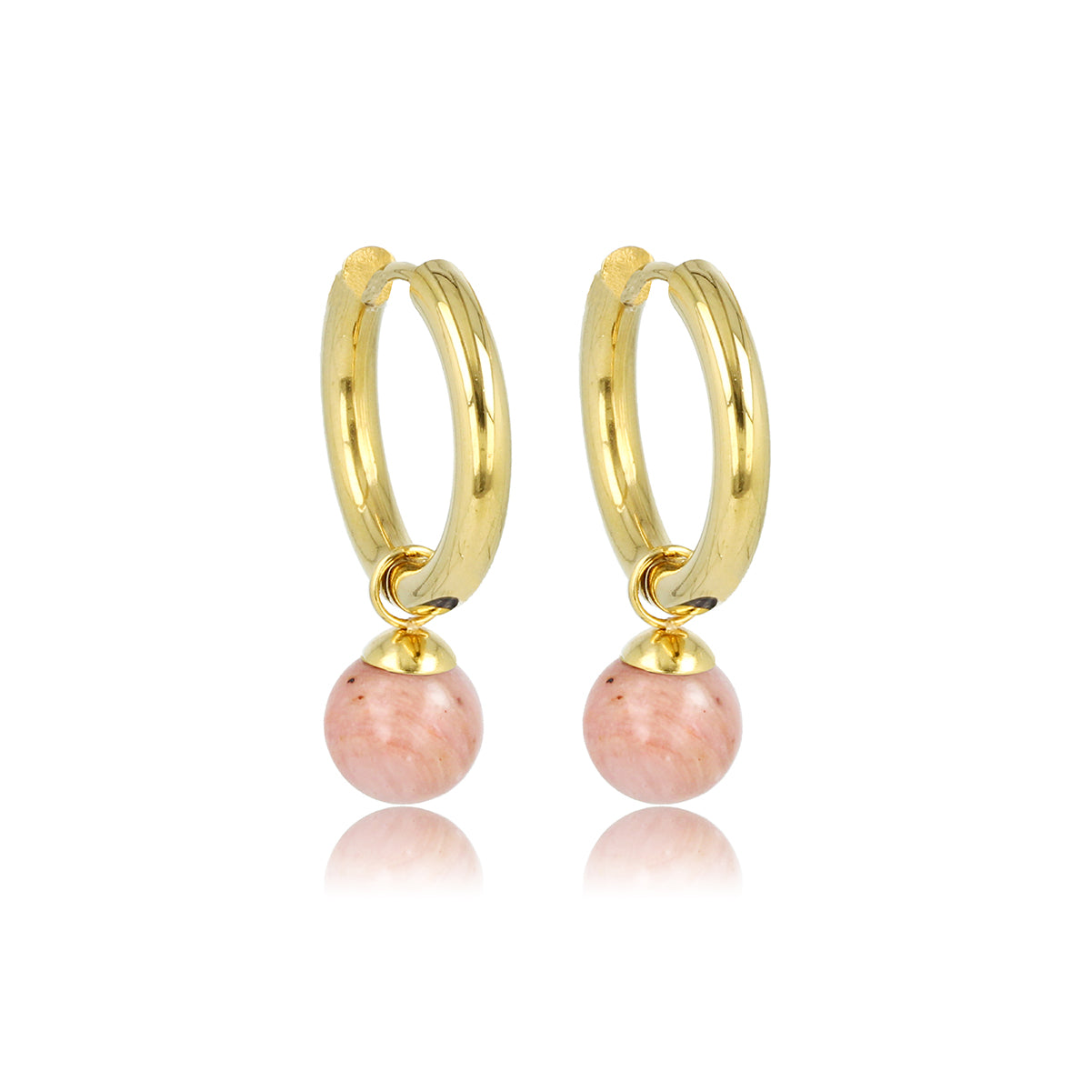 Rhodonite Gouden Oorringen: Elegantie in Balans