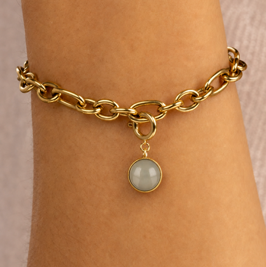 Armband met Chalcedoon - Geboortesteen Maart