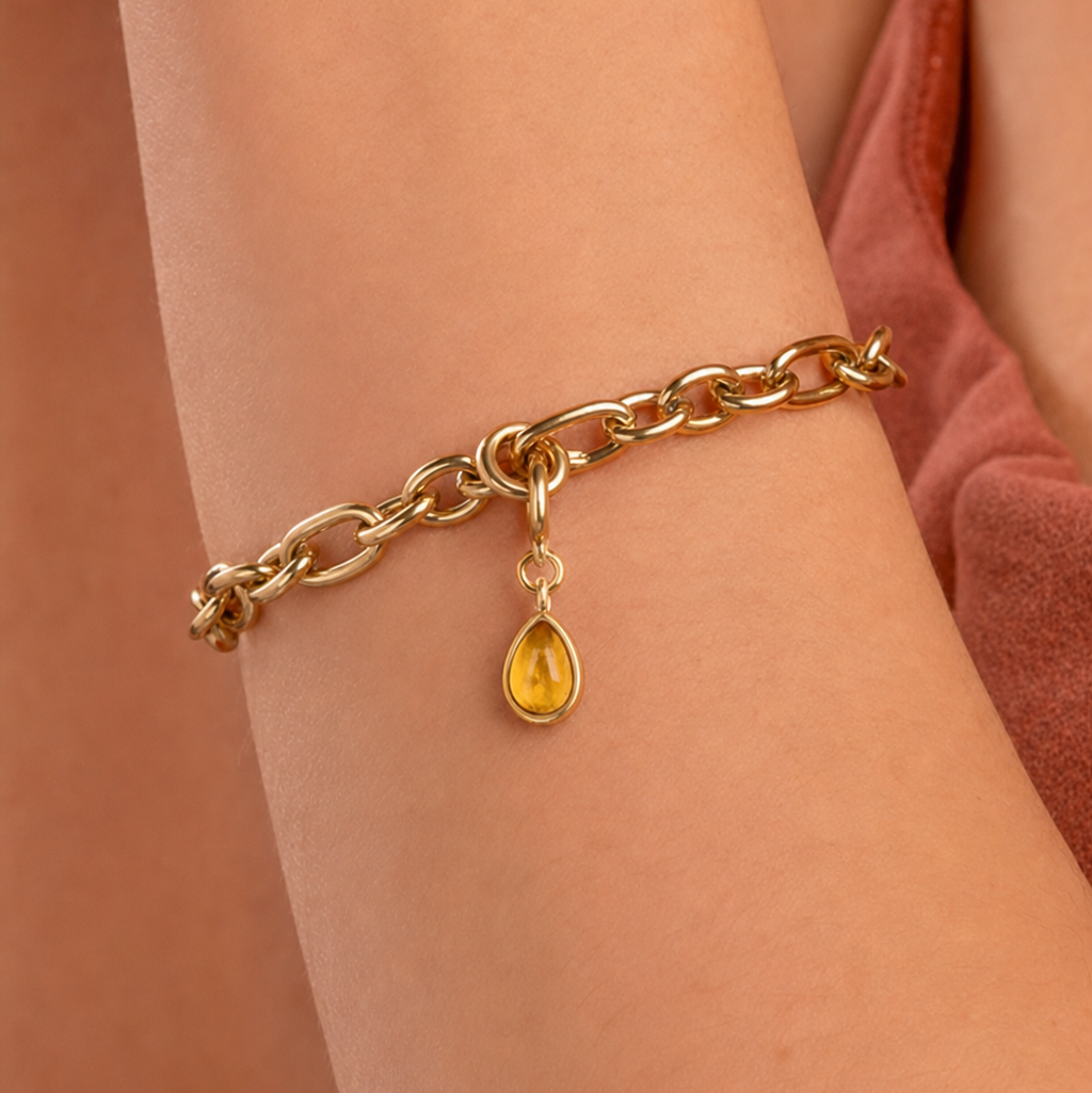 Armband met Citrien - Geboortesteen November