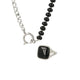 Zilverkleurige set met zwarte Onyx edelsteen - Ring en Ketting