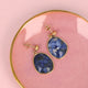 Gouden Oorbel met Lapis Lazuli Ronde Hanger
