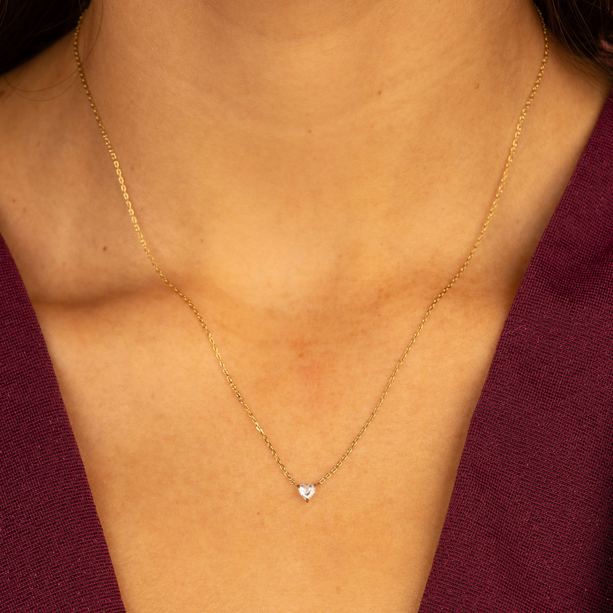 Kette mit Zirkonia-Herz • Gold