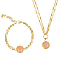 Sieraden set met Rose Quartz