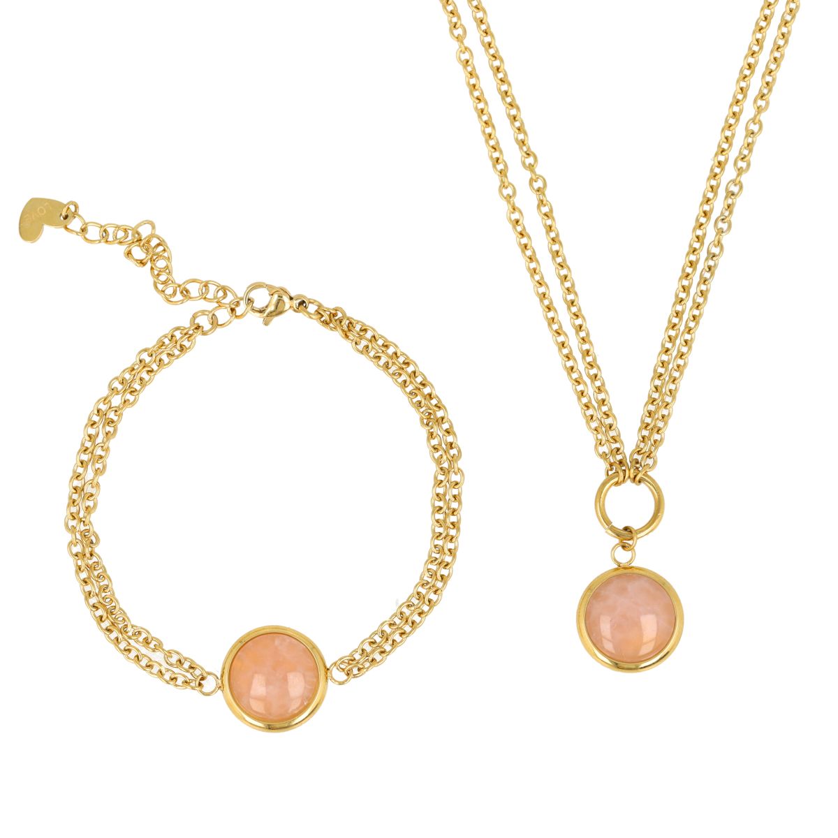 Schmuckset mit Rosenquarz