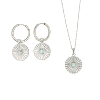 Amazonit Schmuckset Silber - Sonnenanhänger