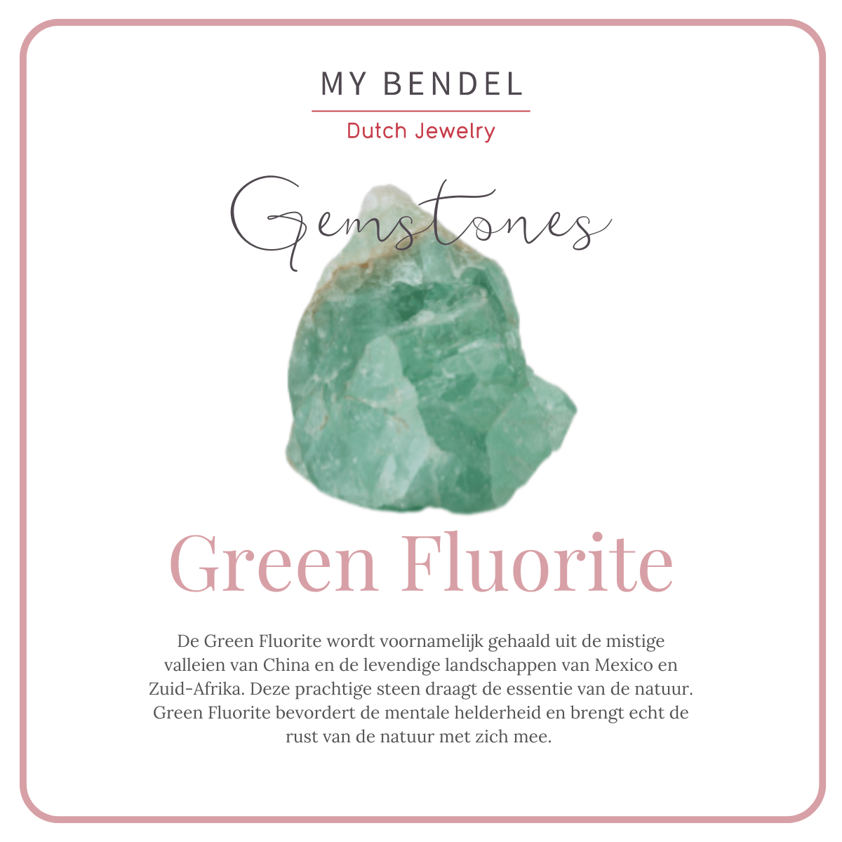 Zilveren ring - groene Fluorite edelsteen - zelfvertrouwen - My Bendel