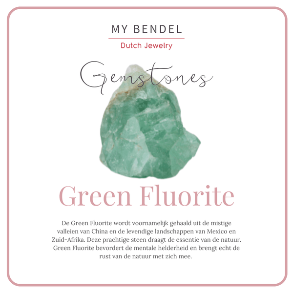 Zilveren ring - groene Fluorite edelsteen - zelfvertrouwen - My Bendel