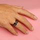 Aanschuifring goud - stardust effect - 1mm smal