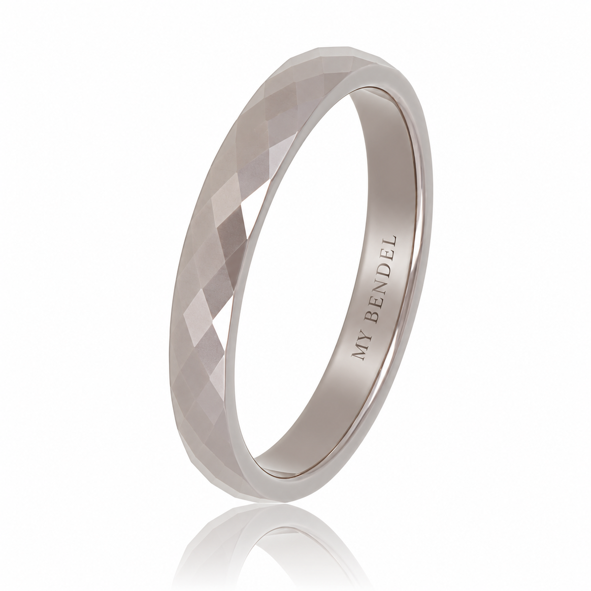 Ceramic Ring • Faceted Cut • 3 mm • Gray / Taupe