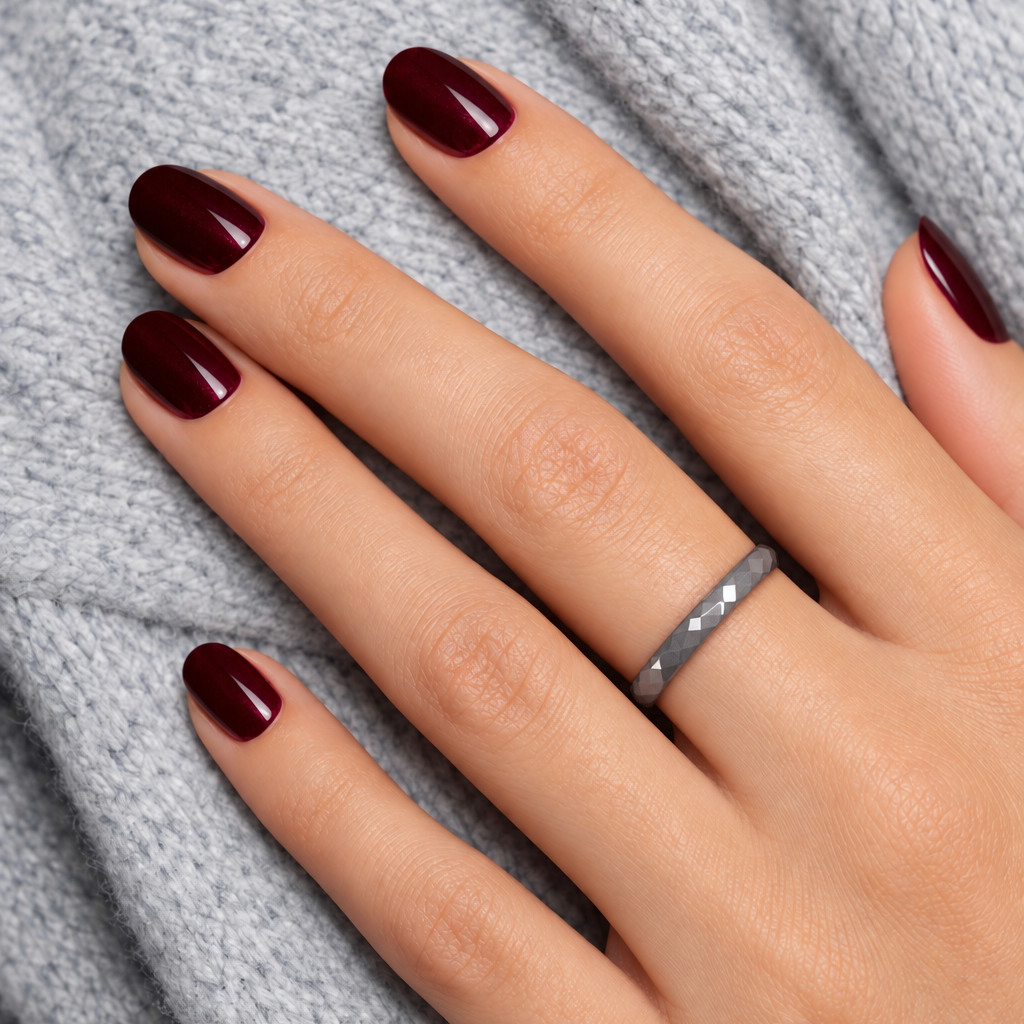 Ceramic Ring • Faceted Cut • 3 mm • Gray / Taupe