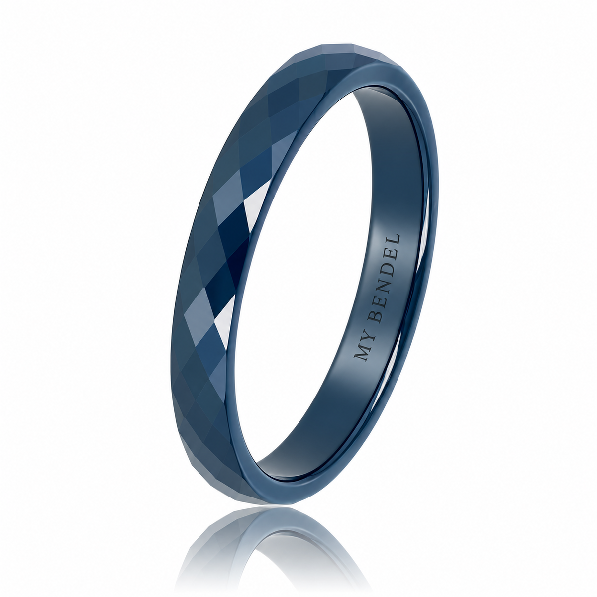 Ceramic Ring • Faceted Cut • 3 mm • Dark Blue