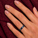 Ceramic Ring • Faceted Cut • 3 mm • Dark Blue