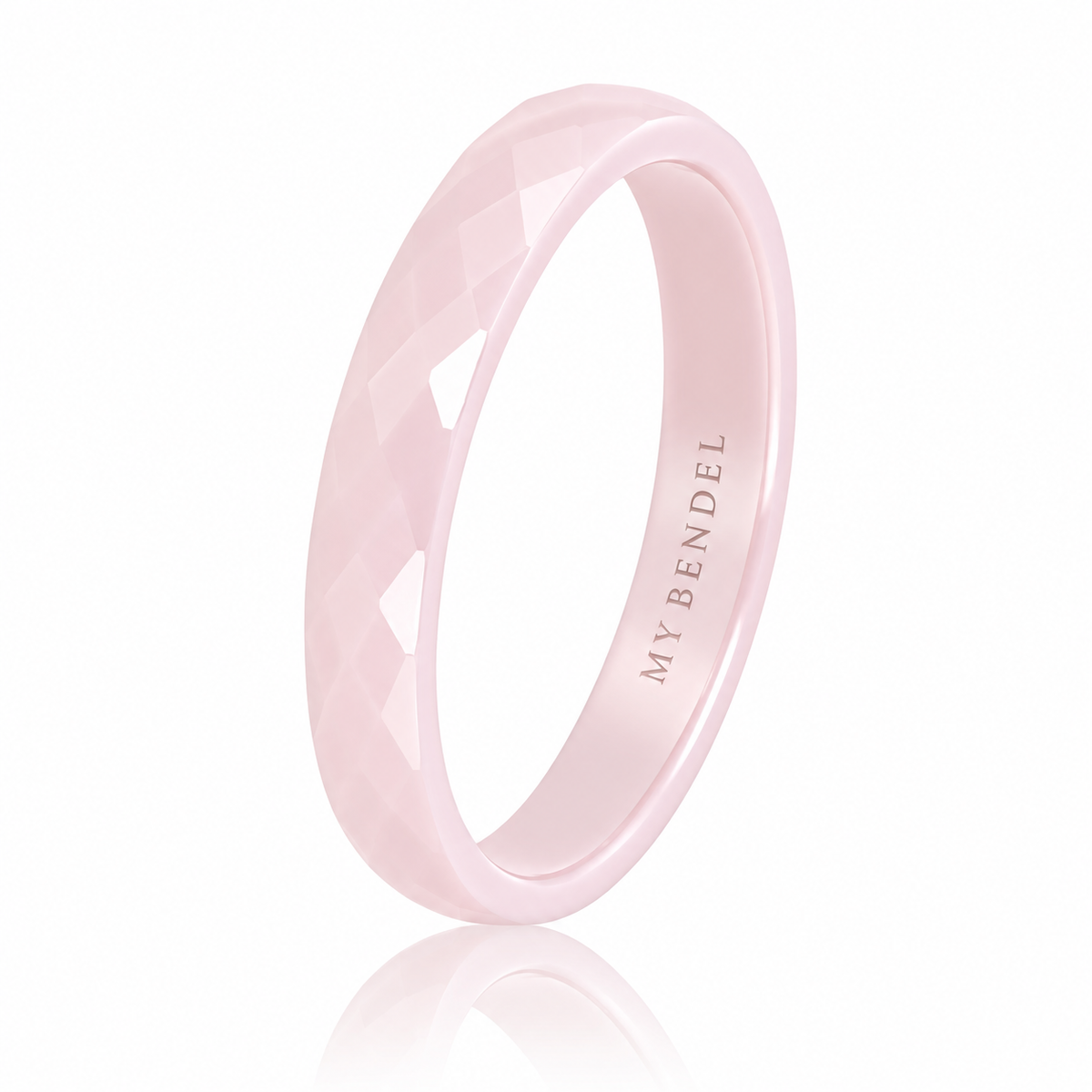 Ceramic Ring • Facet Cut • 3 mm • Pink
