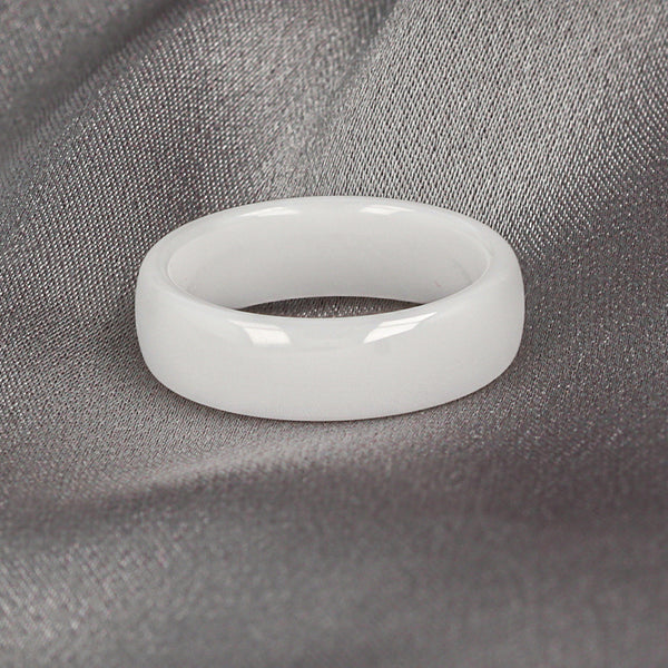 Unzerbrechlicher Keramikring - weiß - 6 mm - hypoallergen
