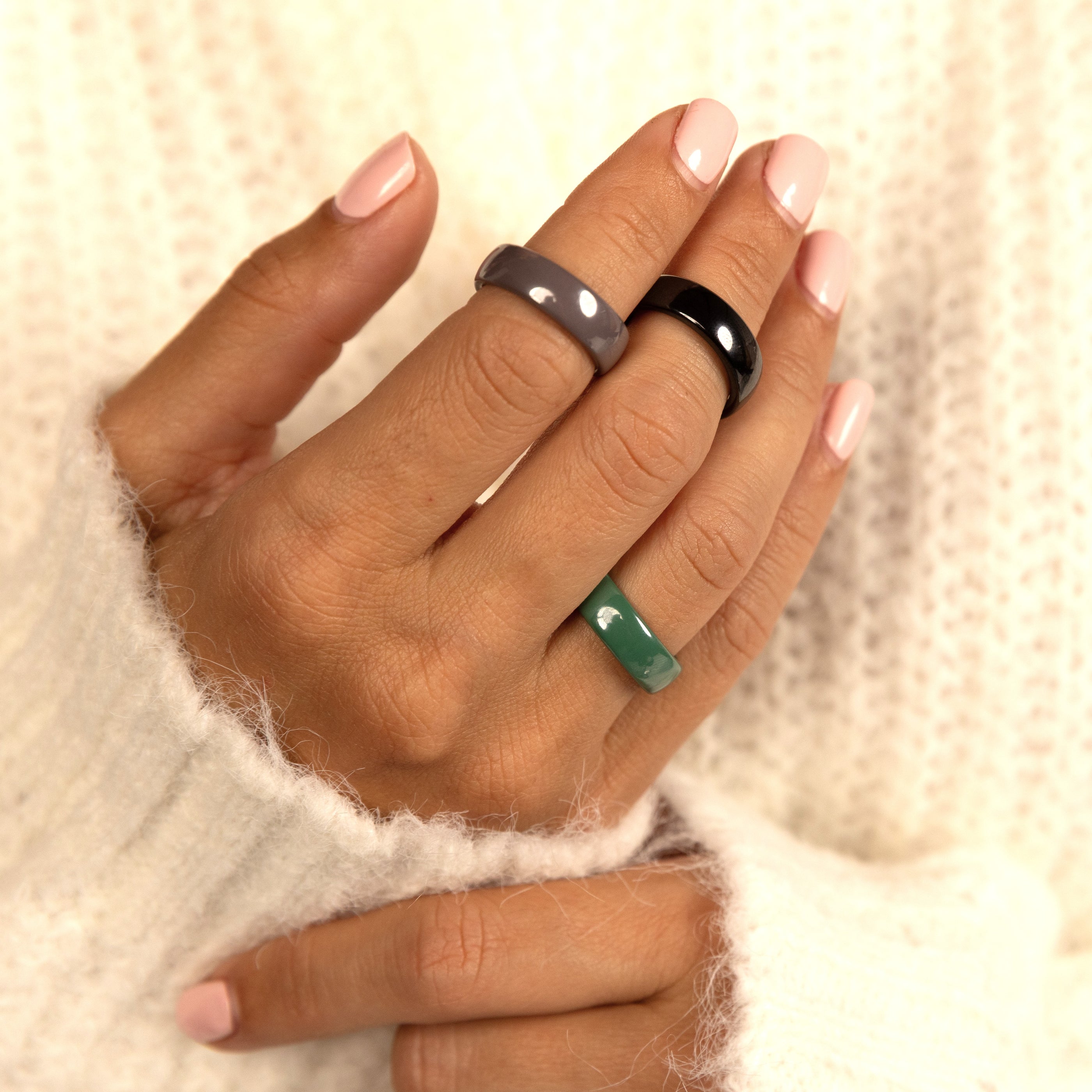 Ceramic Ring • 6 mm • Gray / Taupe