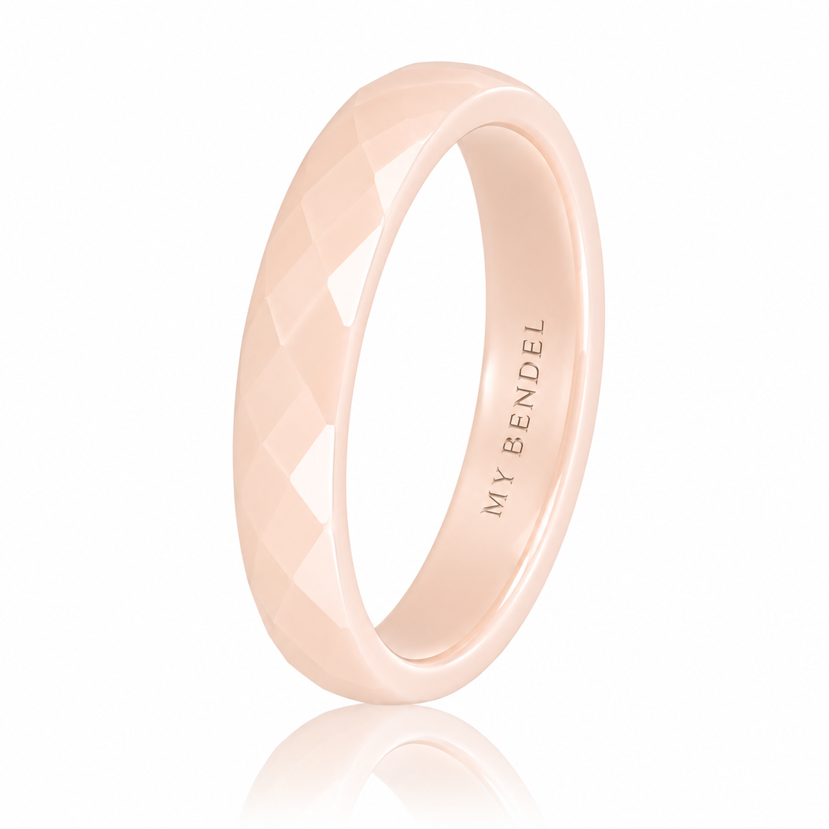 Ceramic Ring • Facet Cut • 3 mm • Peach