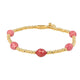 Edelsteinarmband mit facettierten ovalen Perlen • Rhodonit