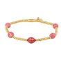 Edelstenen Armband met Facetgeslepen Ovale Kralen • Rhodoniet