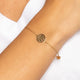 Adjustable Gold Bracelet with Lotus Flower Charm