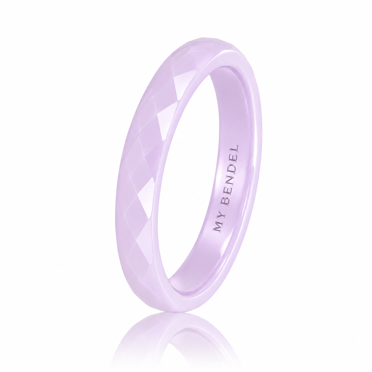 Ceramic Ring • Facet Cut • 3 mm • Lilac