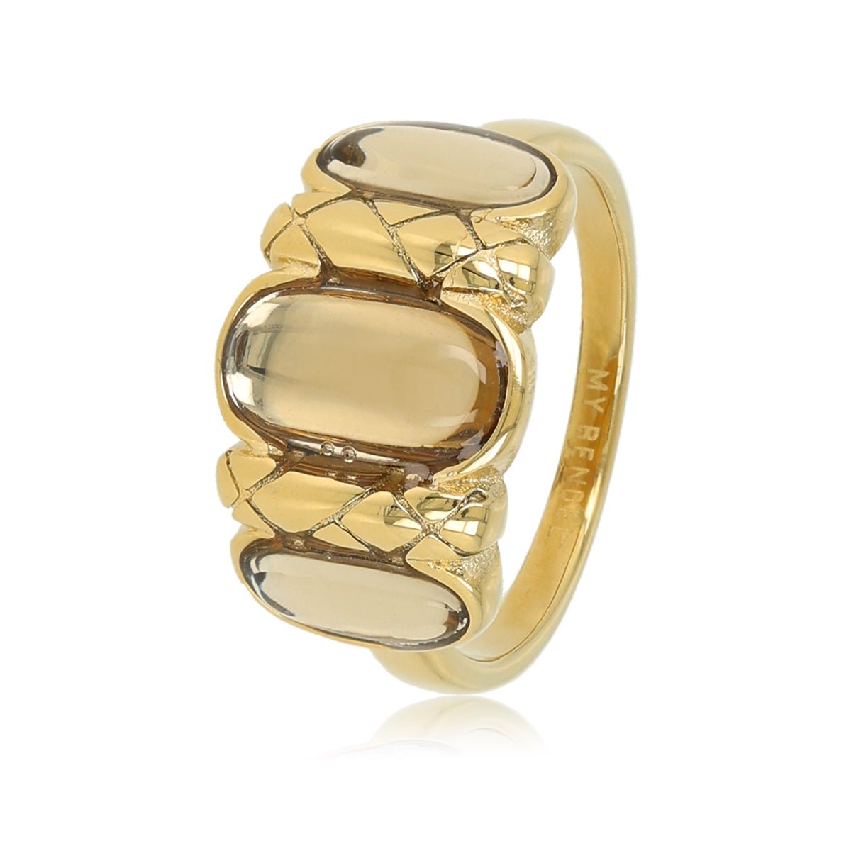 Vintage look ring - topaz glassteen - My Bendel
