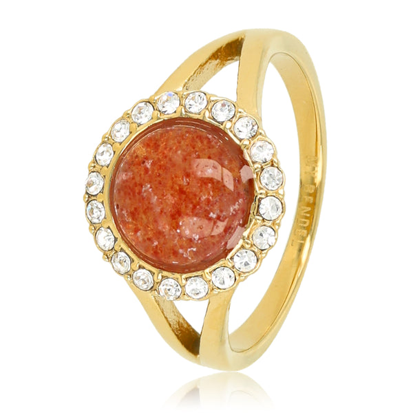 Berry Quartz Ring – Goudkleurig & Sprankelend
