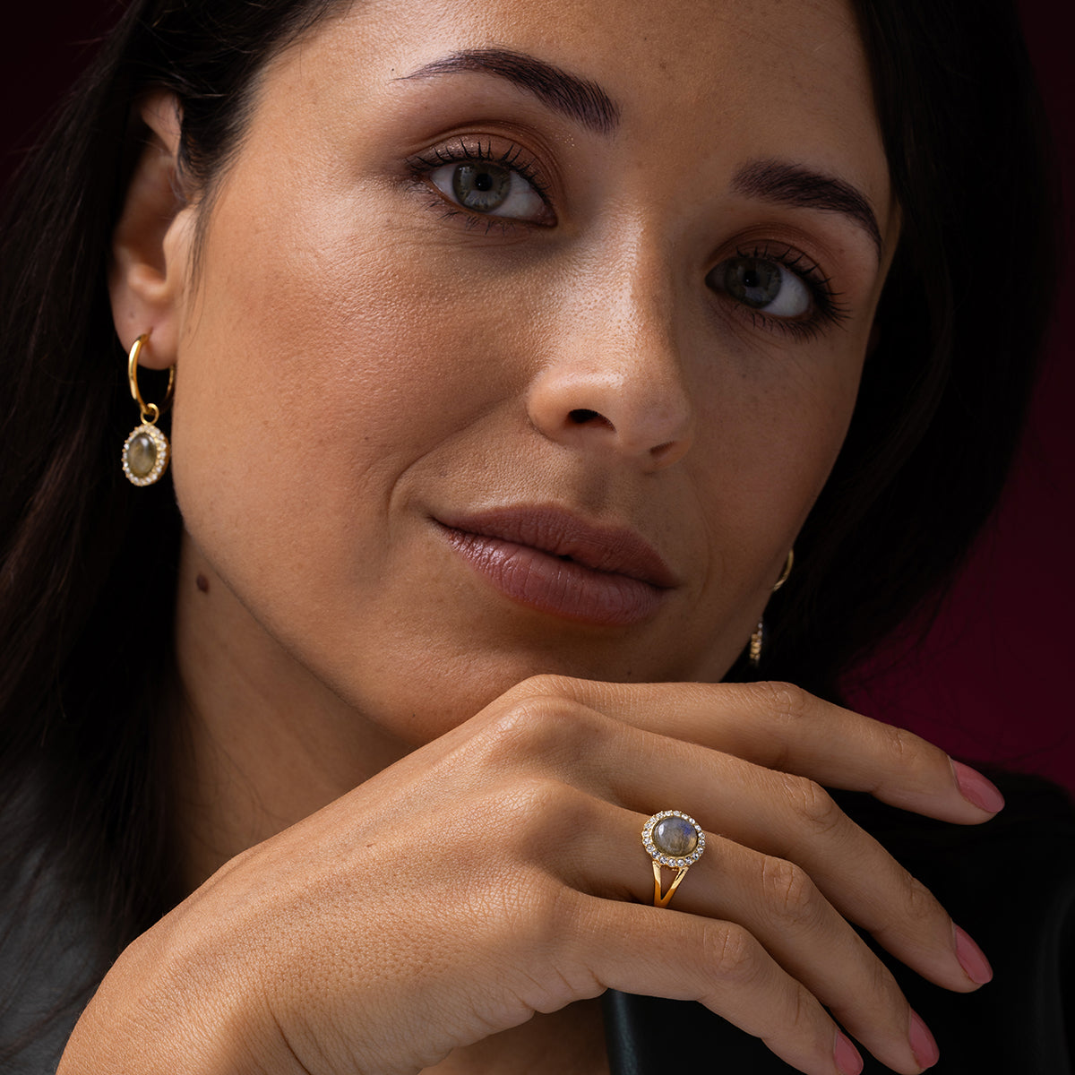 Labradorite Oorbellen – Mystiek in Goud