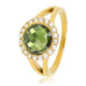 Groene glassteen ring met zirkonia - My Bendel - My Bendel