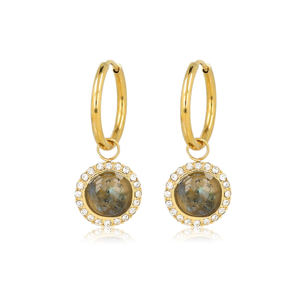 Labradorite Oorbellen – Mystiek in Goud - My Bendel
