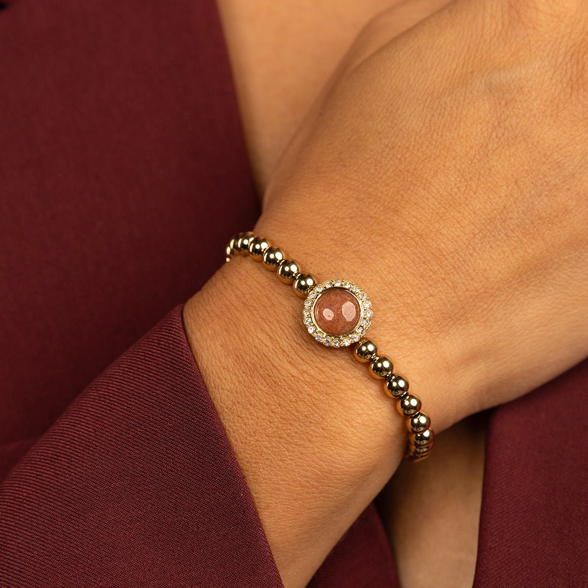 Berry Quartz Armband – Goudkleurige finesse - My Bendel