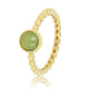 Green Aventurine Ring with Beads - Gold-Colored & Green