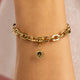 Grobes Gliederarmband mit Münzanhänger