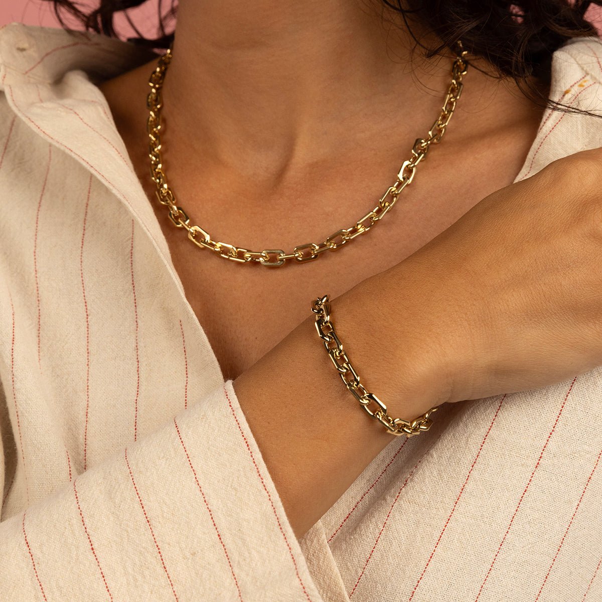 Schakelarmband goud, fijn detail, groots effect - My Bendel