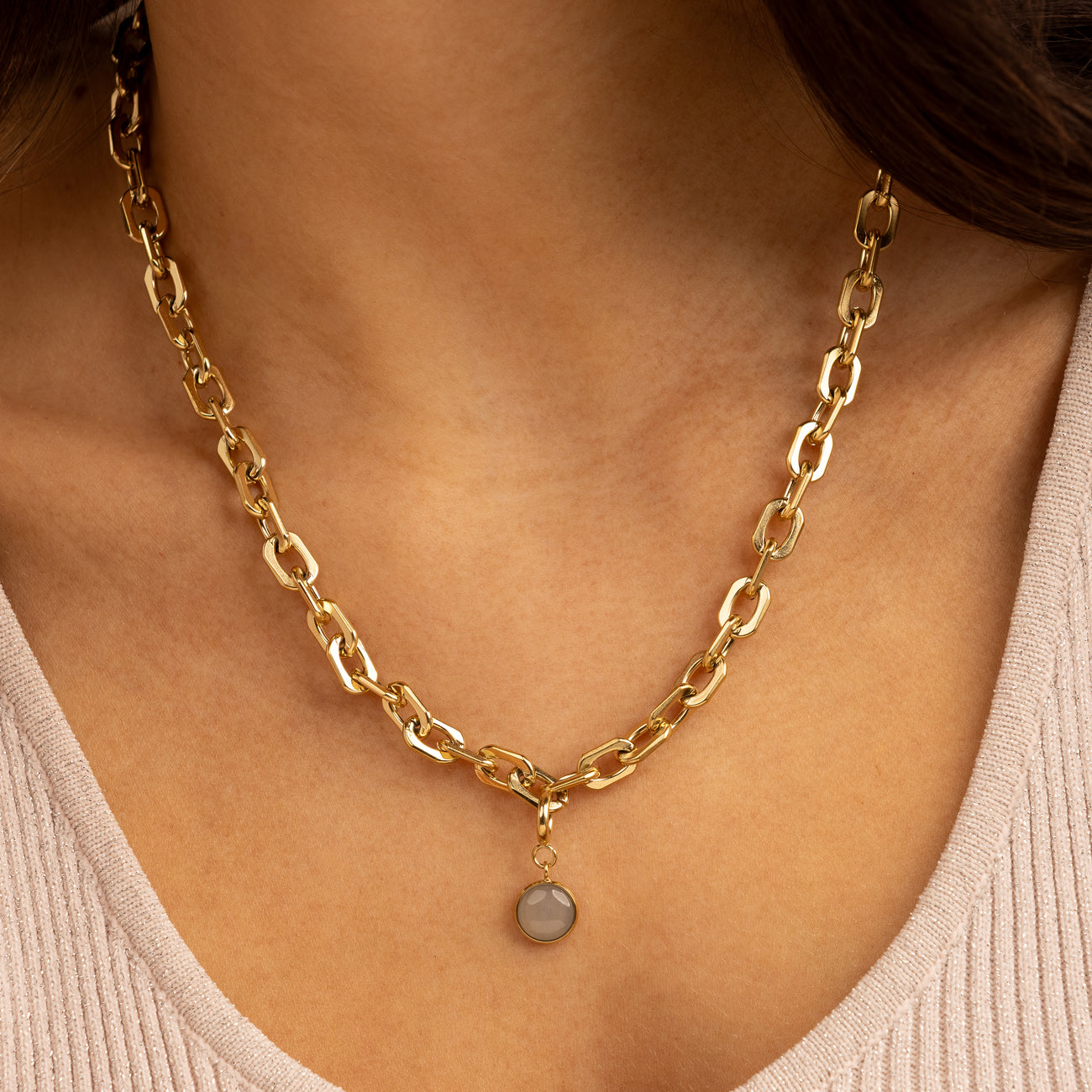 Kette mit Chalcedon - Geburtsstein März
