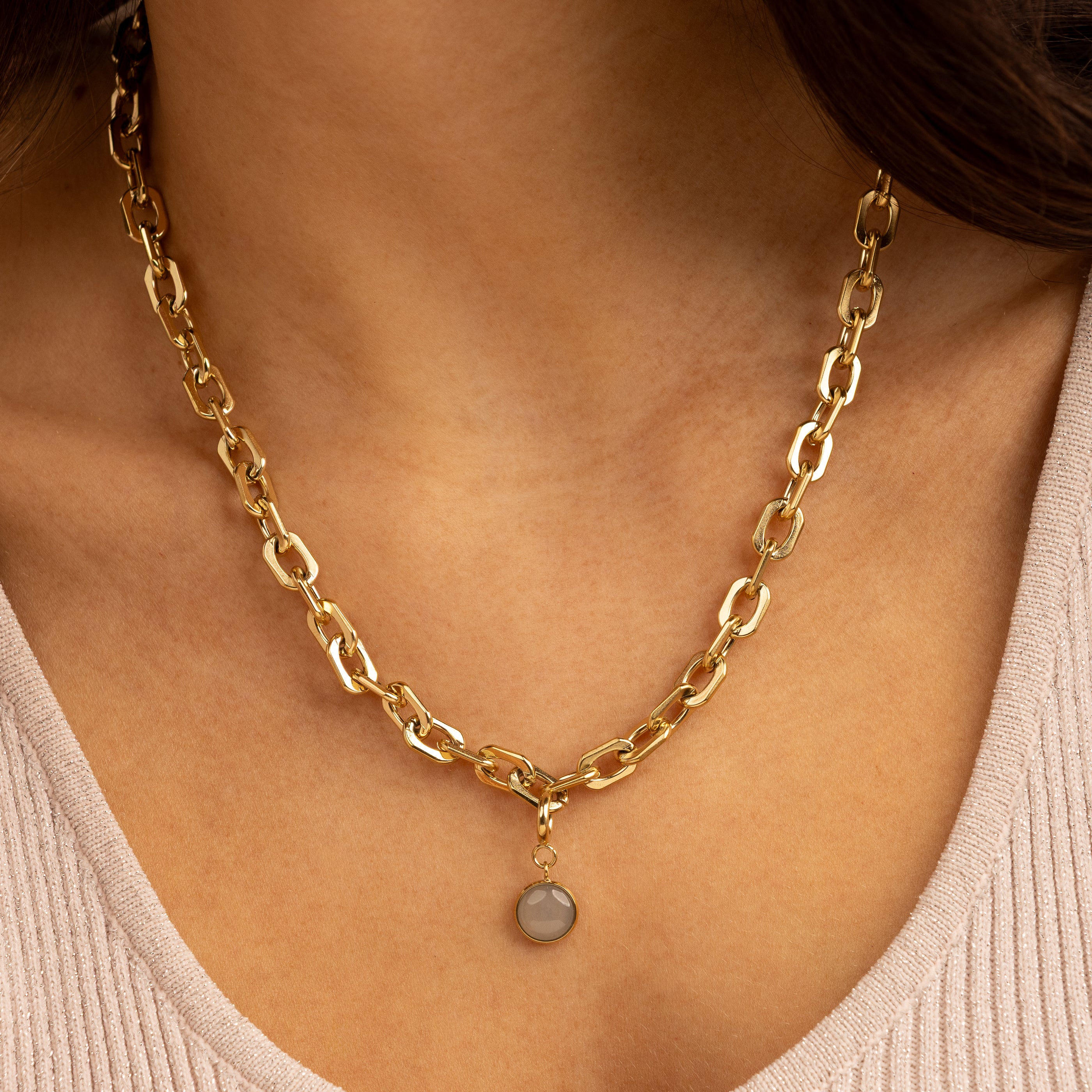Kette mit Chalcedon - Geburtsstein März