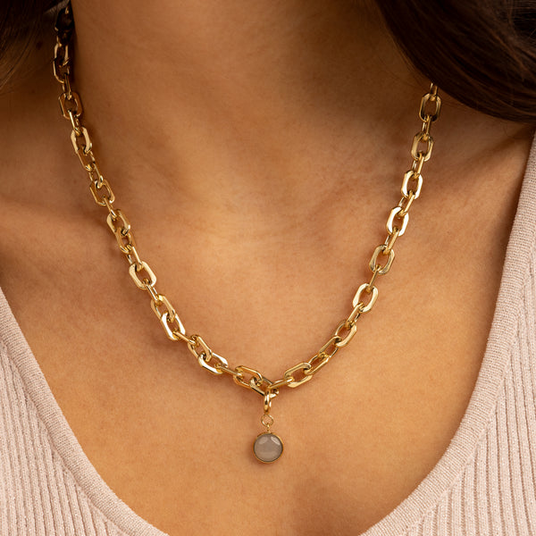 Kette mit Chalcedon - Geburtsstein März