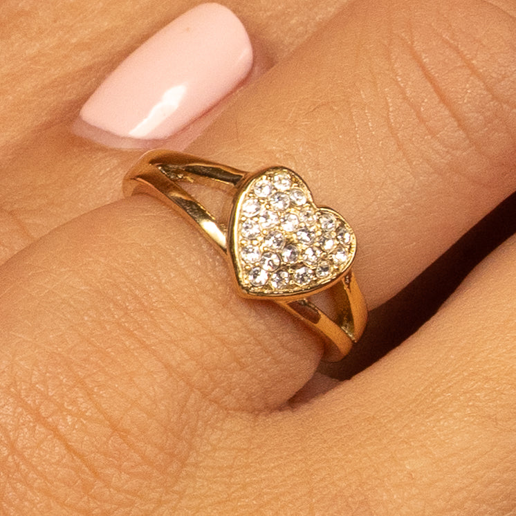 Harten Ring met Zirkonia Stenen