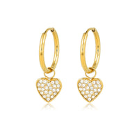Gouden Oorringen met zirkonia hartjes - My Bendel