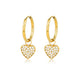 Gouden Oorringen met zirkonia hartjes - My Bendel - My Bendel