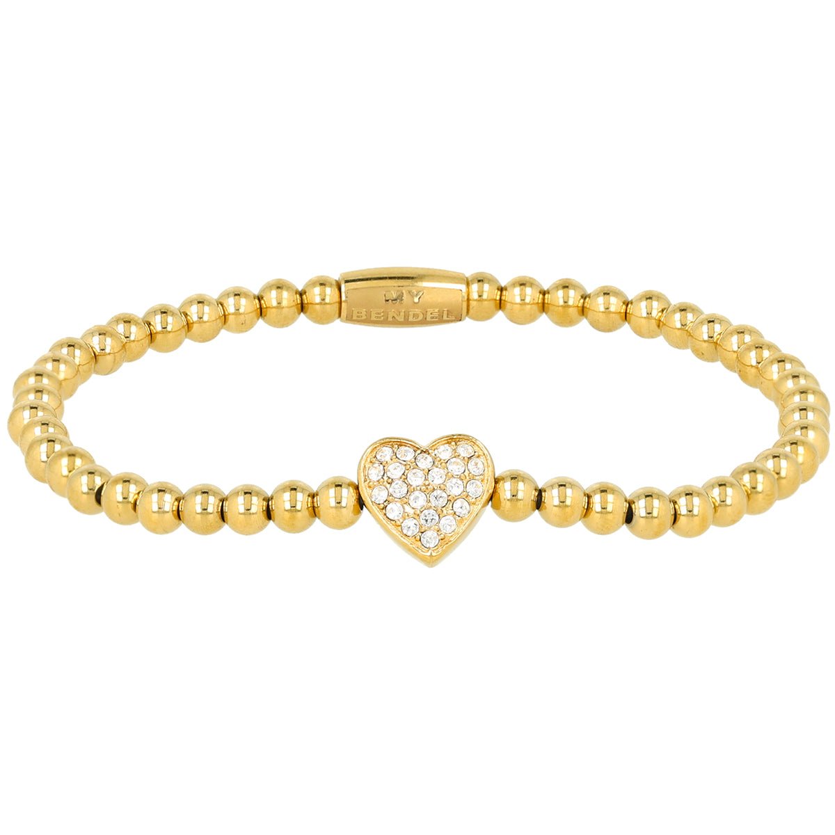 Gouden Armband met zirkonia hartje - My Bendel - My Bendel