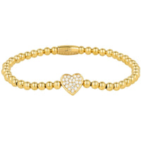 Gouden Armband met zirkonia hartje - My Bendel