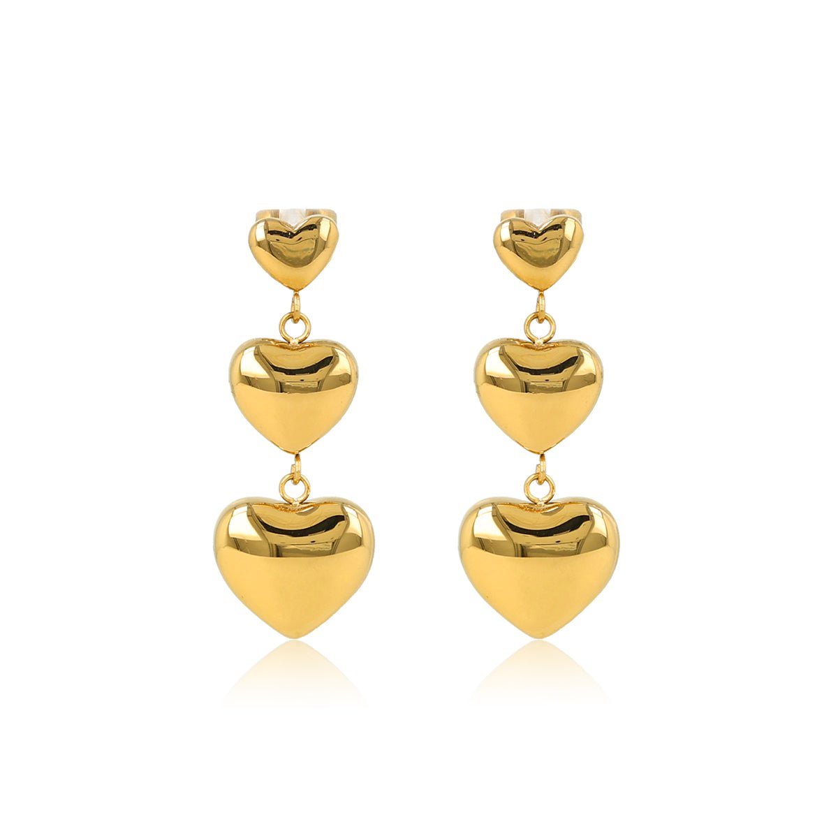 Gouden hartjes oorbellen My Bendel - My Bendel