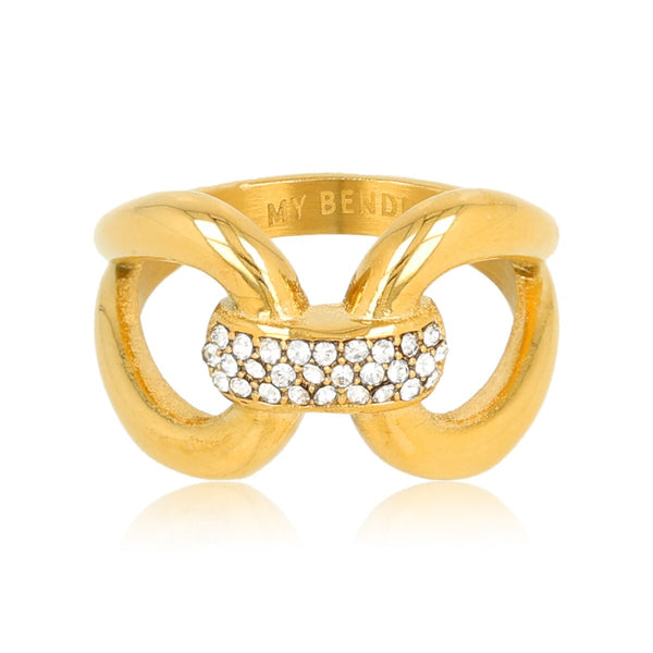 My Bendel gouden ring stainless steel – elegante ring met zirkonia - My Bendel