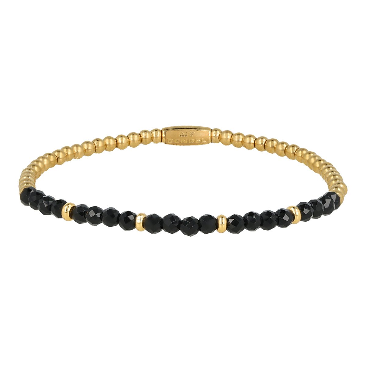 Onyx power armband – Edelsteen & stainless steel - My Bendel